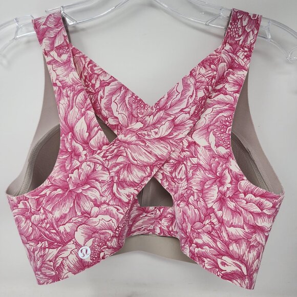 Lululemon Athletica 34DD Enlite Sports Bra Floral Bloom Pink - Picture 2 of 5